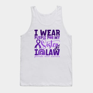 I Wear Purple For My Sister In Law Pancreatic Cancer, cancer law Tank Top